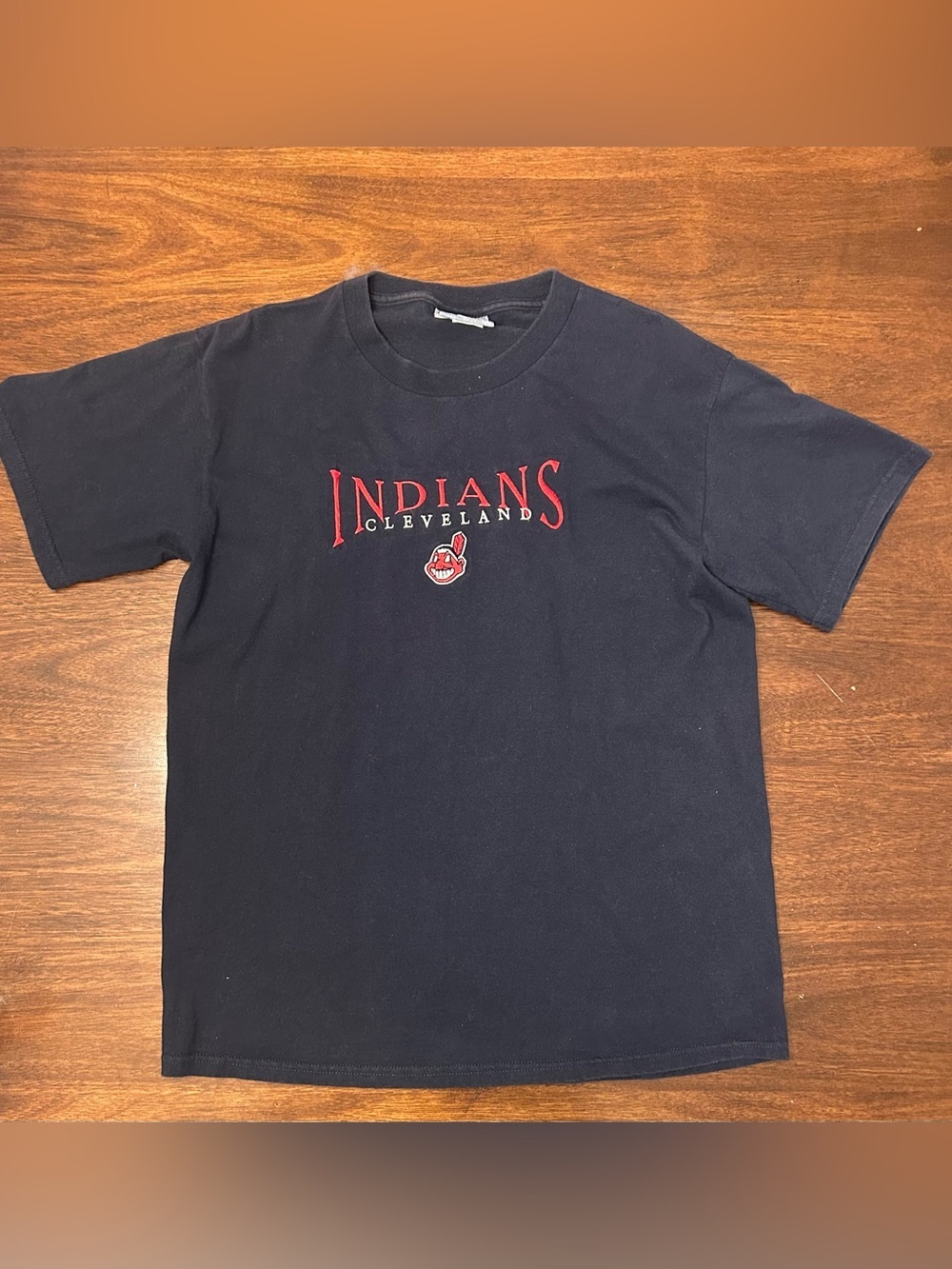 Vintage Lee Sport Cleveland Indians Navy Blue Crewneck T-Shirt